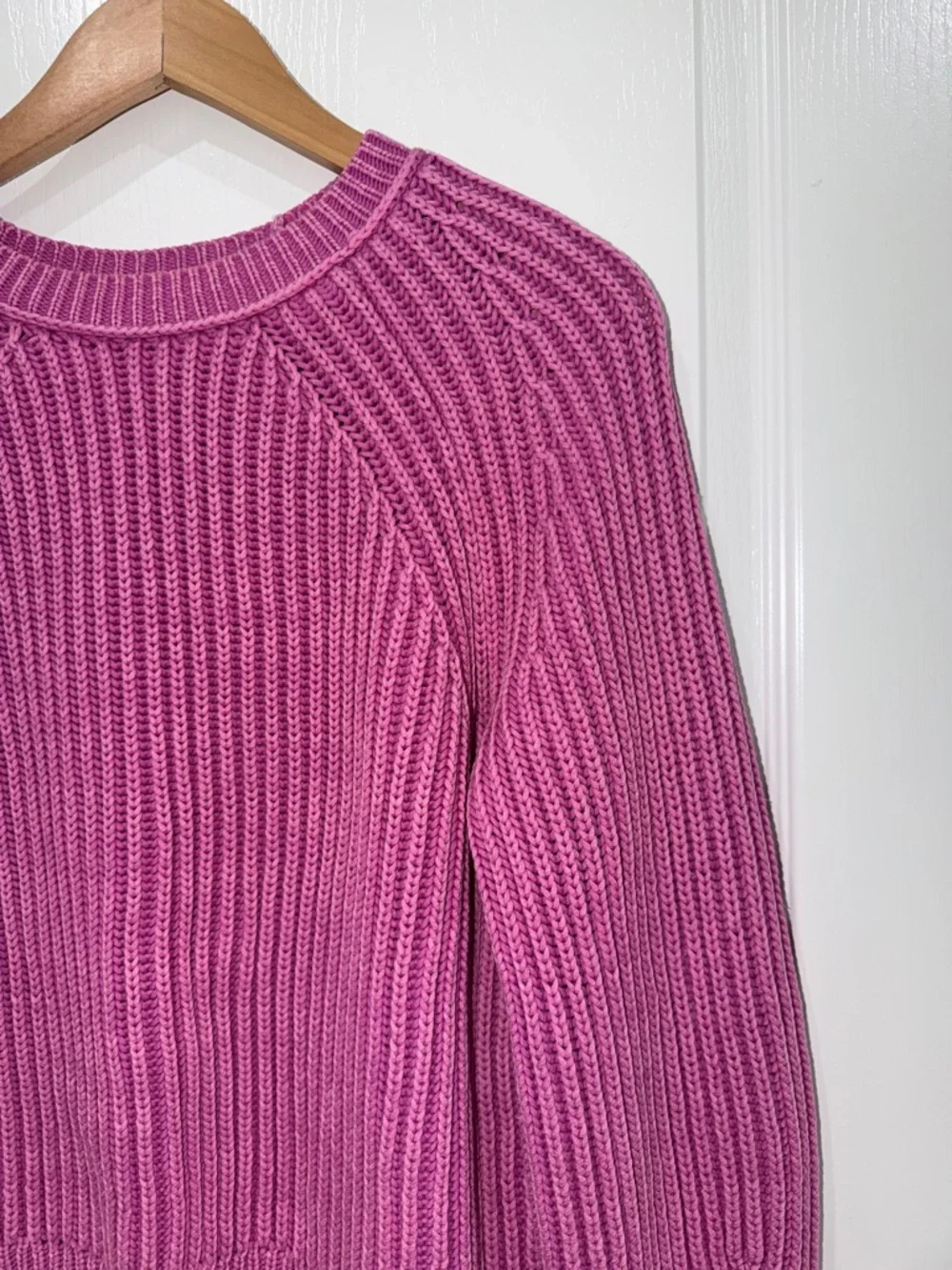 J. Crew purple dyed Ribbed Crewneck Sweater size small cable knit